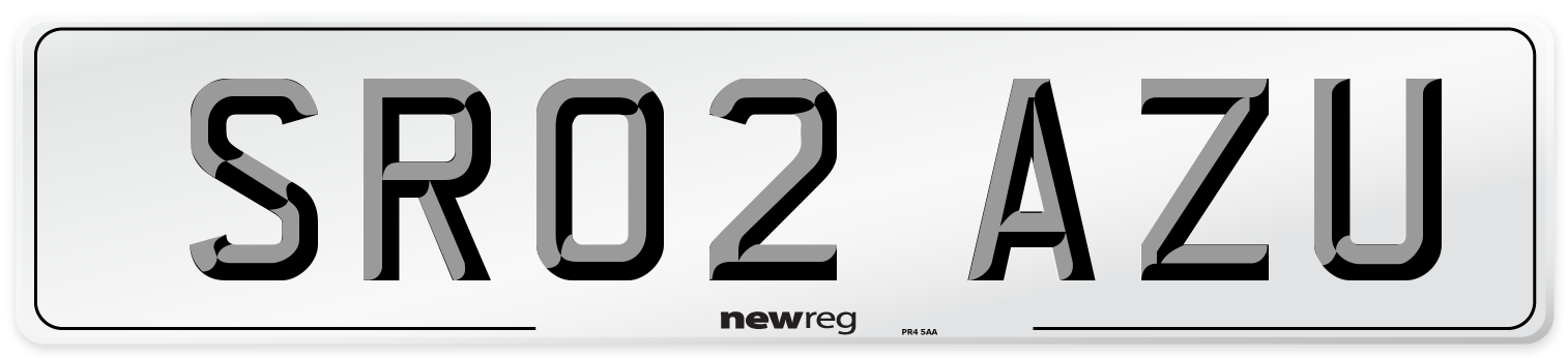 SR02 AZU Number Plate from New Reg